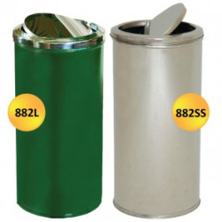 Fire Retardant Stainless Steel Swivel Top Bin with Liner