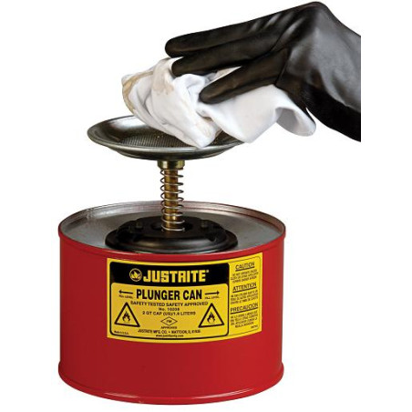 2 Litre Plunger Can for dispensing flammable liquids - Justrite 10208