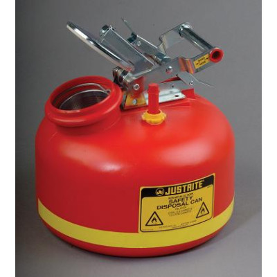 Safety Can for liquid disposal - Justrite - 7.5  litre - with fill gauge-14265